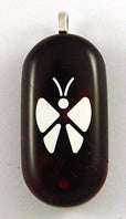 4958 Natural Burgundy Acrylic Butterfly Illusionist Locket