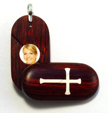Load image into Gallery viewer, 5421 Natural Cross Christian Fish Illusionist Locket
