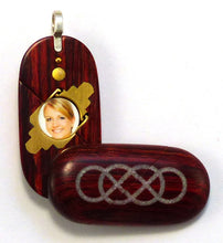 Load image into Gallery viewer, 5444 Thin Rosewood Burgundy Double Infinity Illusionist Locket
