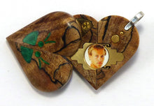 Load image into Gallery viewer, 5552 Thin Spalted Maple Green Butterfly Illusionist Locket
