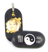 Load image into Gallery viewer, B031 Ebony Wood Cremation Ash Yin Yang Locket With Secret Compartments
