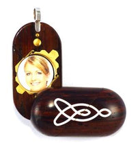 Load image into Gallery viewer, B168 Wood Cremation Ash Celtic knot Locket With Secret Compartments
