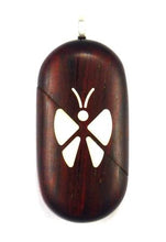 Load image into Gallery viewer, 0003 Thin Butterfly Illusionist Locket Darker Coco Bolo Wood
