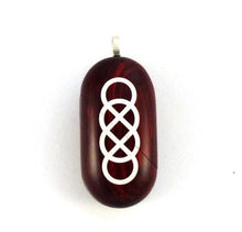Load image into Gallery viewer, B022 Double Infinity Cremation Ash Locket With Secret Compartments Rosewood Burgundy
