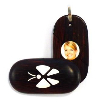 0017 Natural Butterfly Illusionist Locket Darker Coco Bolo Wood ...