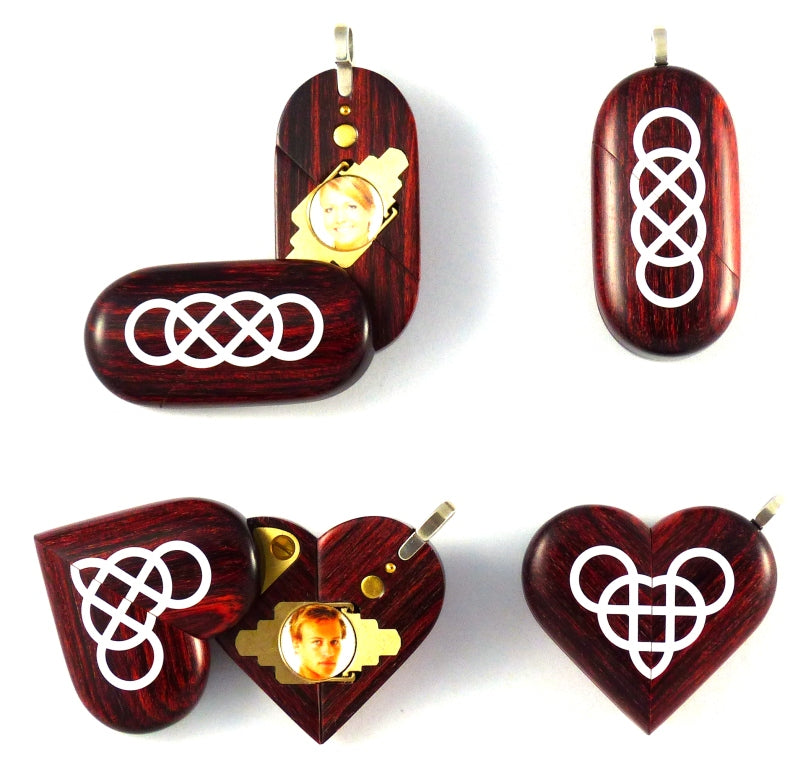 0014 Thin Double Infinity Illusionist Locket Rosewood Burgundy ...
