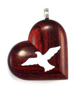 0009 Thin Rosewood Burgundy Music Note Illusionist Locket That Transforms Into a Dove Locket